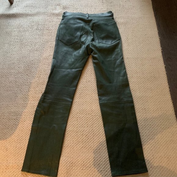 Rag & Bone Leather Pants In Leaf Green Size 26 - Picture 9 of 12